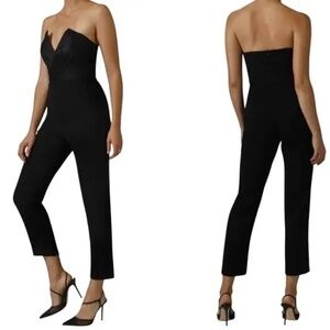 Jay Godfrey Satin Ruched Jumpsuit